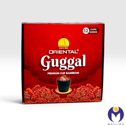 Oriental Premium Cup Sambrani (12 Cups) - Authentic Guggal & Loban Dhoop Incense for Pooja, Meditation & Energy Purification