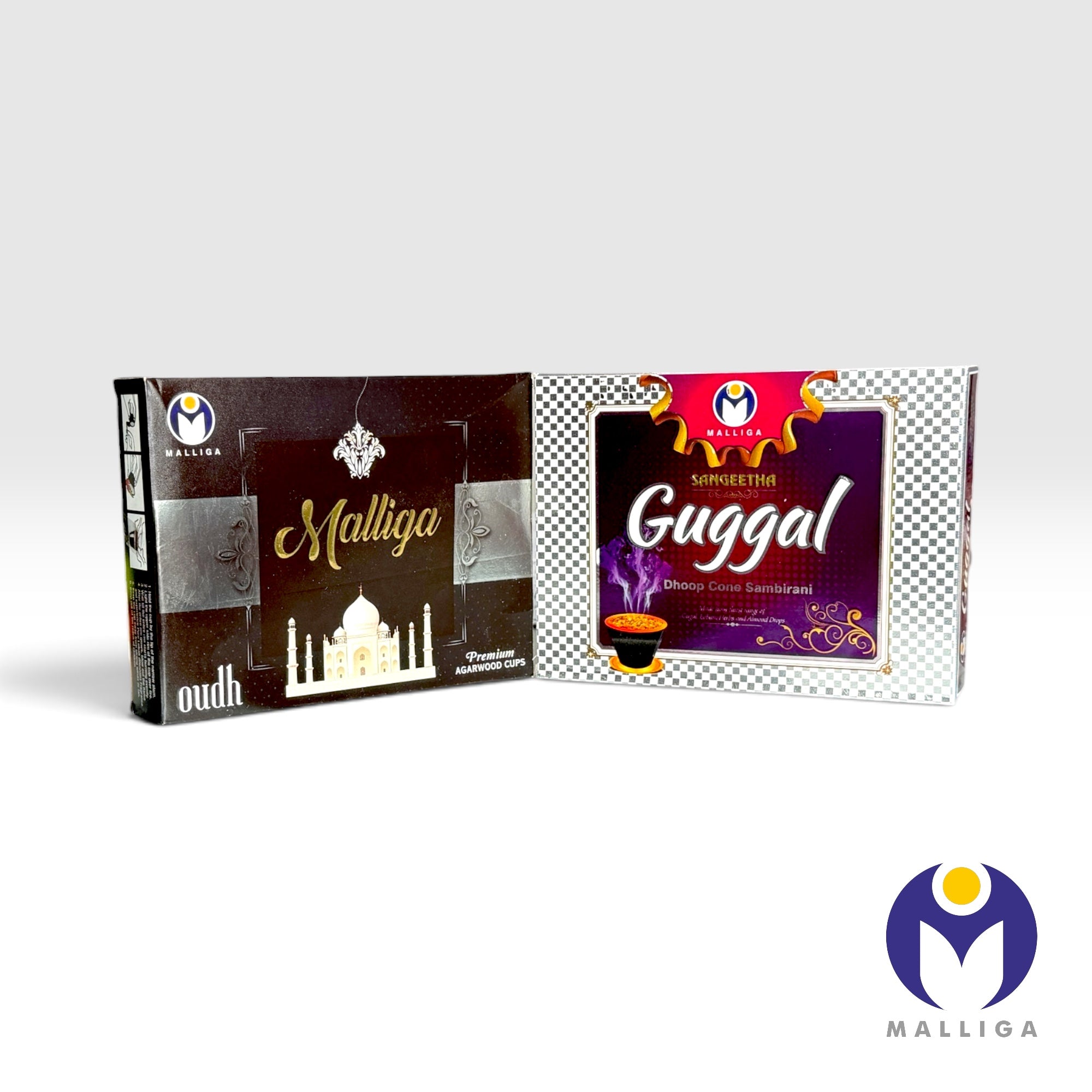 Malliga Premium Sambrani Dhoop Cups – Authentic Oudh Agarwood & Sangeetha Guggal Incense for Pooja, Aromatherapy & Energy Cleansing