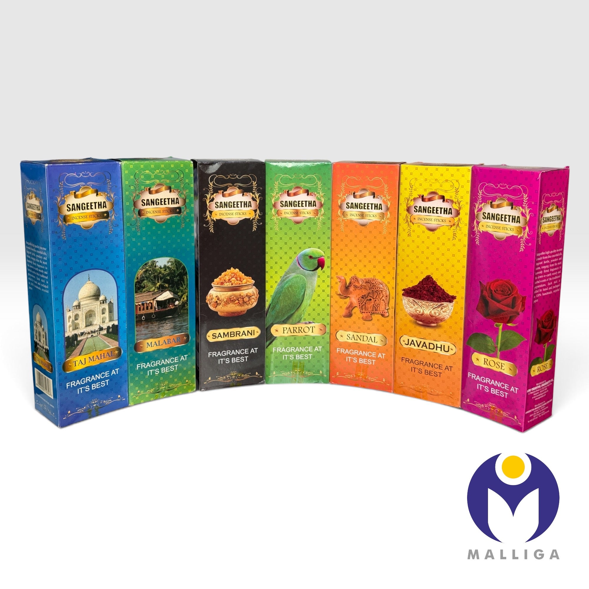 Sangeetha Incense Sticks - Assorted for Home Aromatherapy (96 sticks)